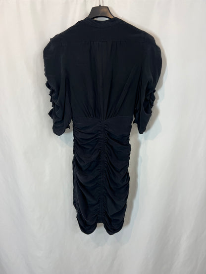 ISABEL MARANT. Short gathered silk dress. Size 36