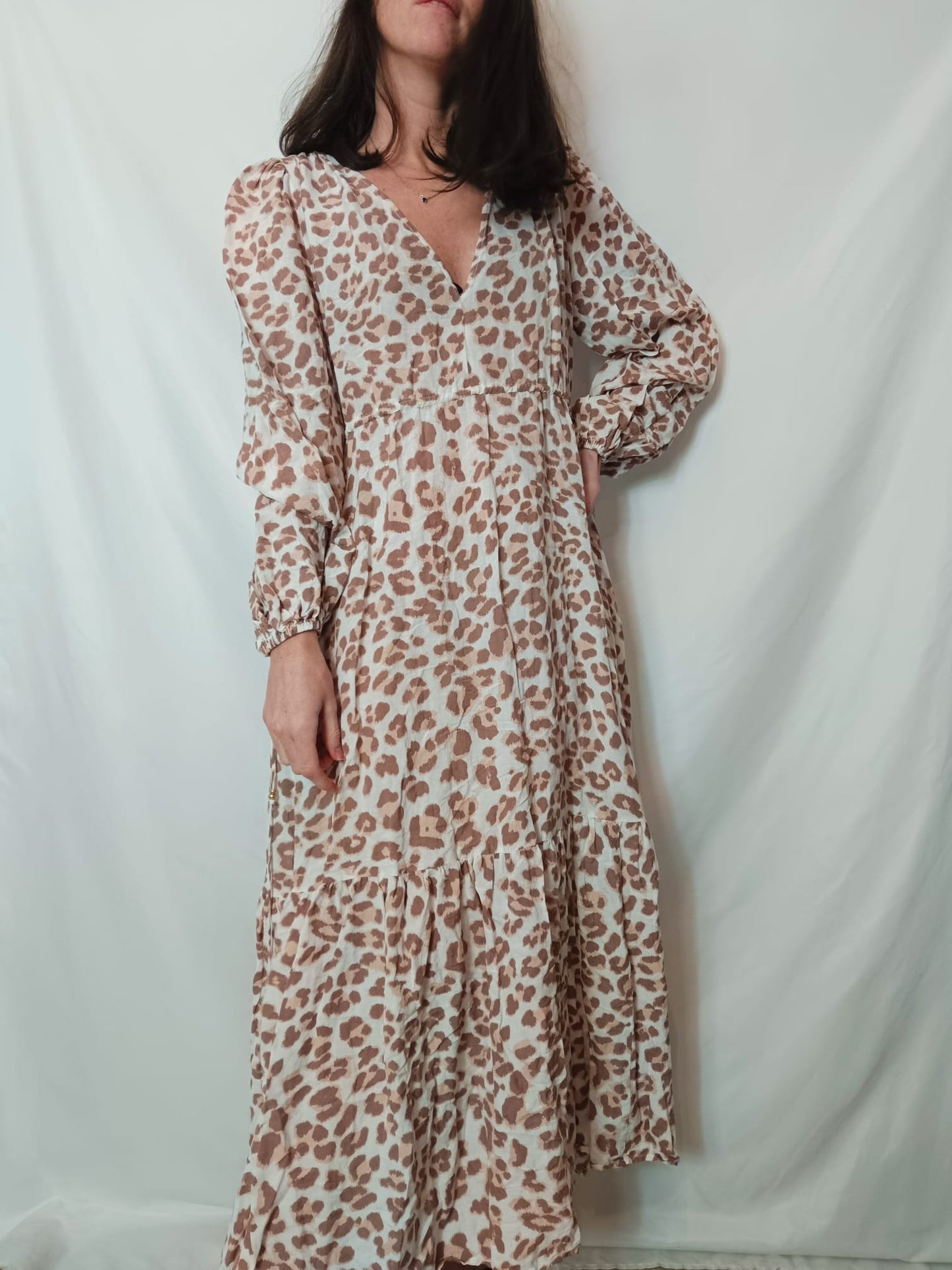 KIVARI. Vestido largo print T.4(XS/S)