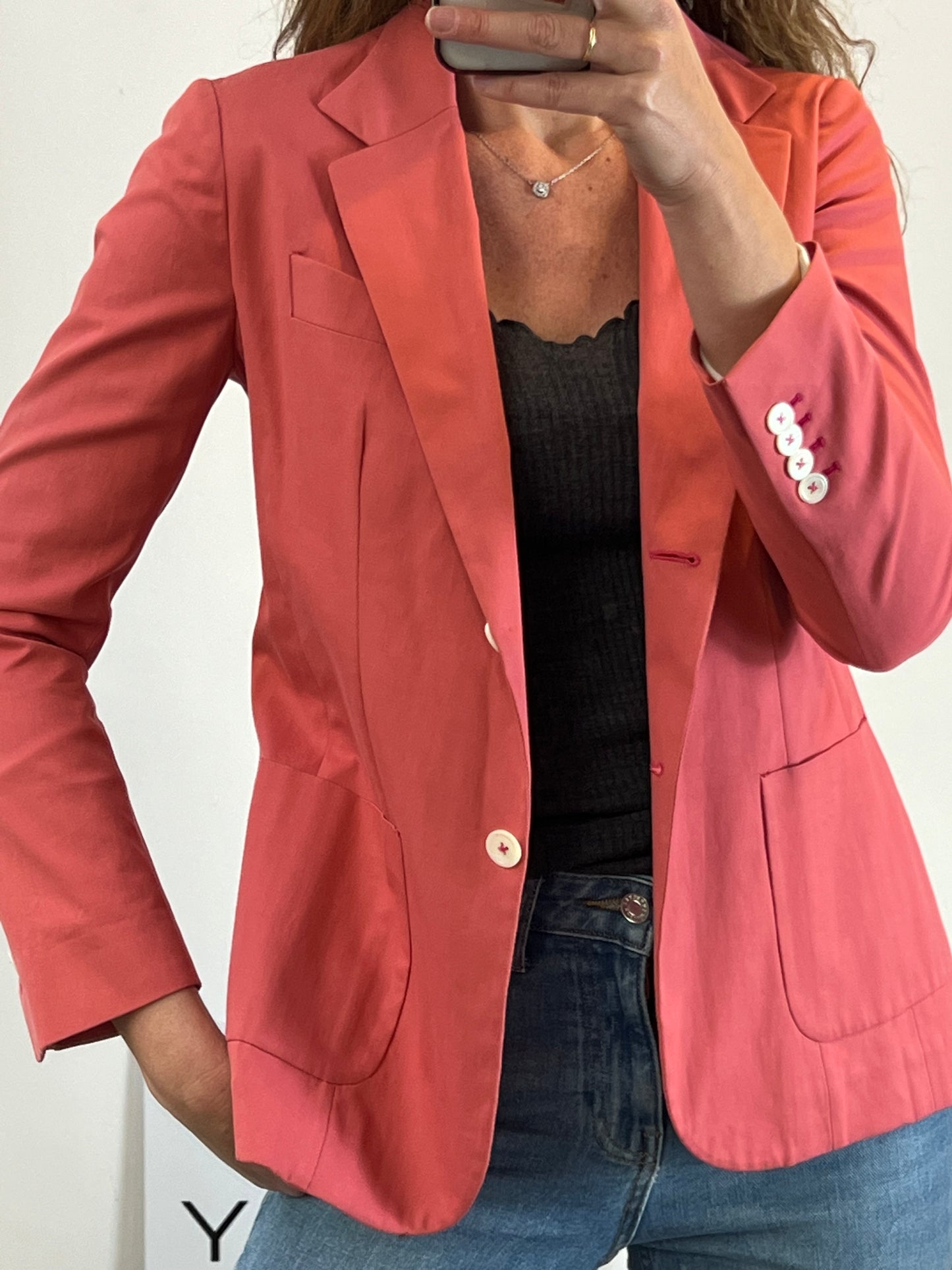 JUST ONE. Blazer rosa ligera. T 42 (M)