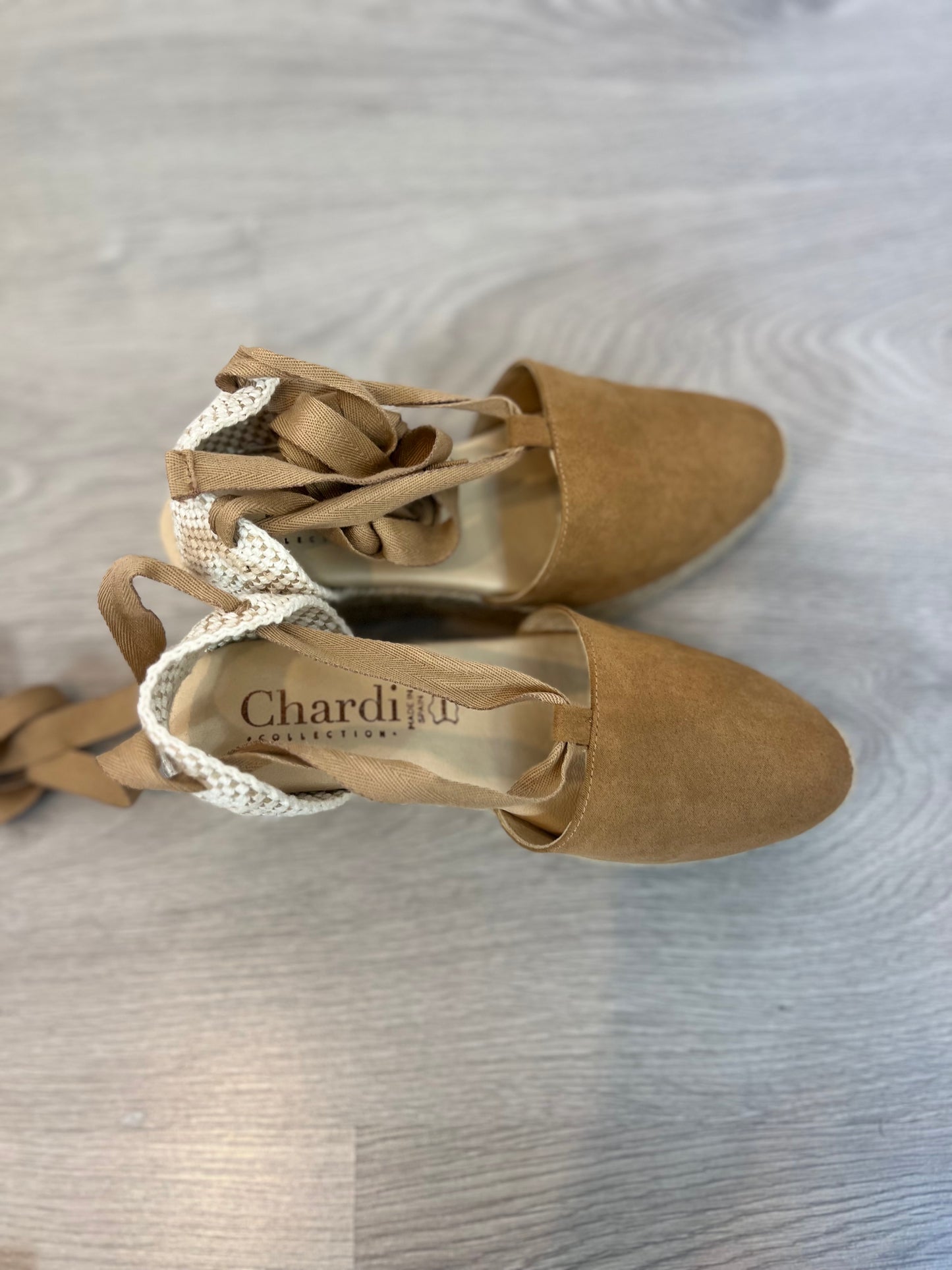 CHARDI. Cuñas esparto beige T.35