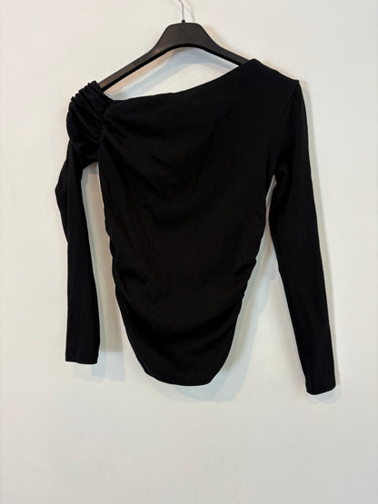 ZARA. Top negro algodón. T S