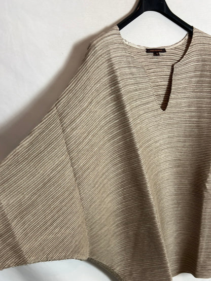 ADOLFO DOMÍNGUEZ . Top textura beige elástico. T M