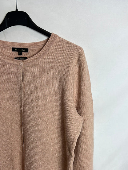 MASSIMO DUTTI. Rebeca rosa palo hilos dorados. T M