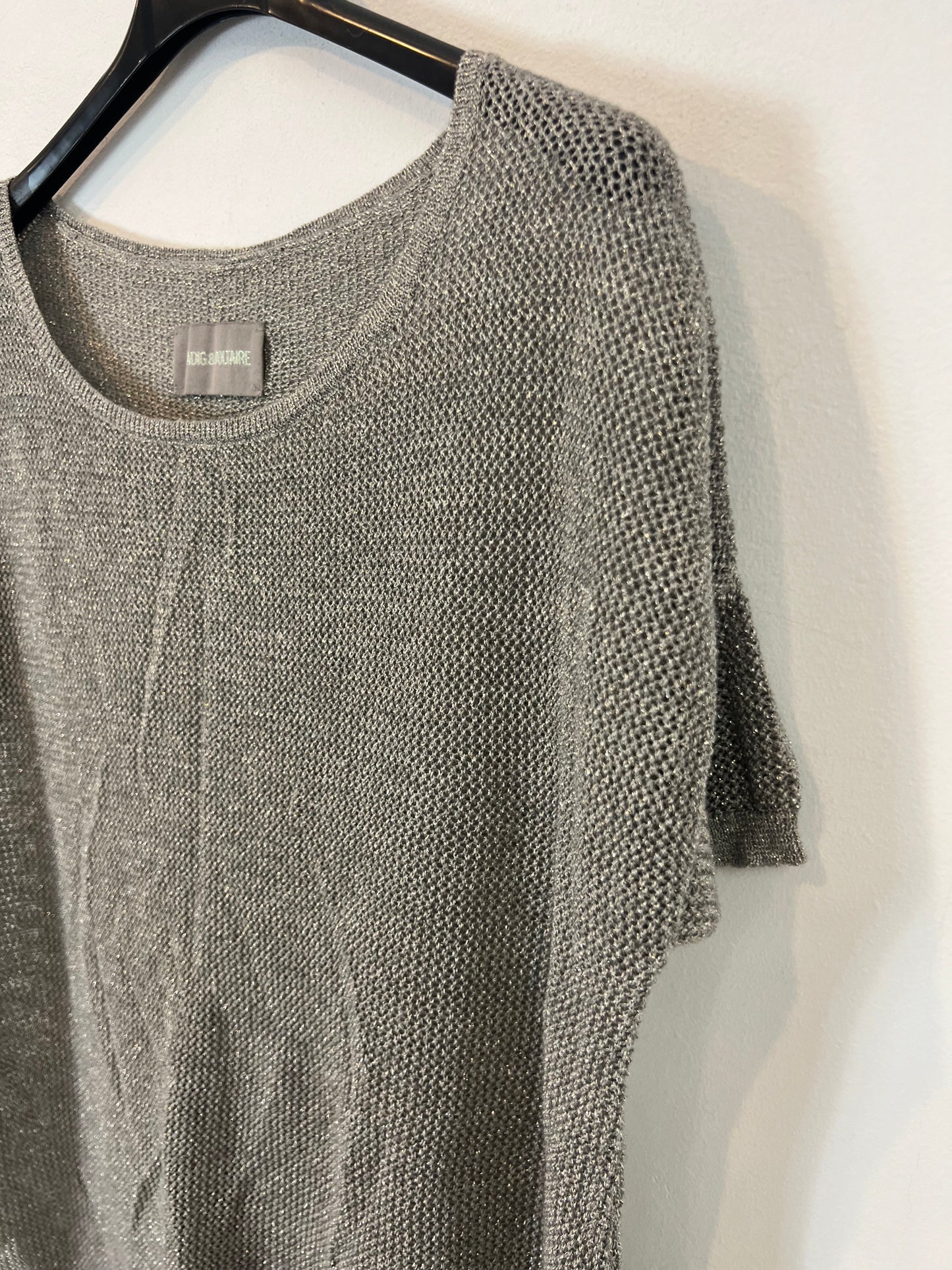 ZADIG&VOLTAIRE. Top gris hilos plateadas T.m