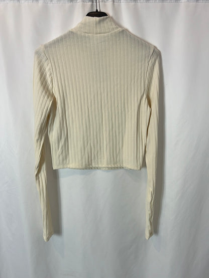 H&amp;M. Ribbed beige top Ts