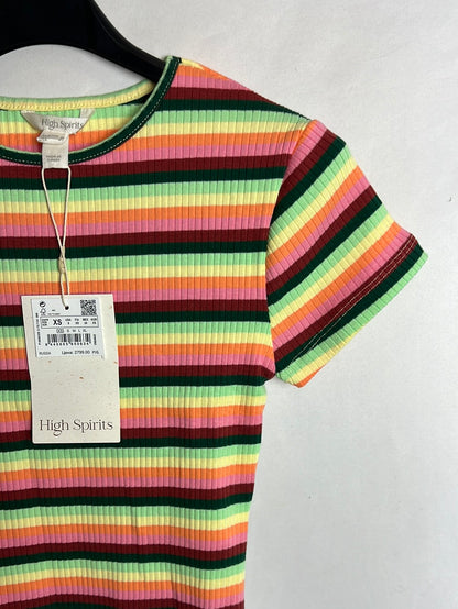HIGH SPIRITS. Top rayas canalé T.xs