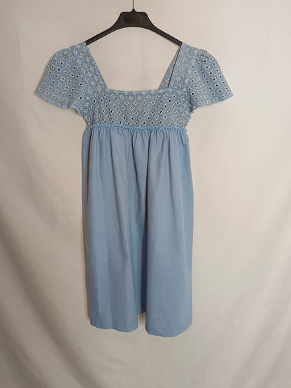 BARBARROSA. Vestido denim bordado T.m