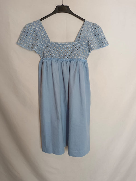 BARBARROSA. Vestido denim bordado T.m