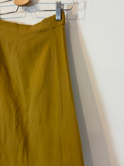 ZARA. Falda denim caqui. T XS