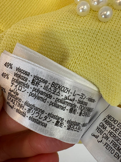 ZARA. Top amarillo perlas T.s