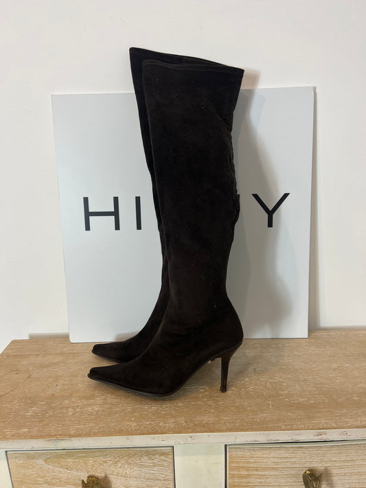 GIANCA PABBIO. Brown high boots, size 37