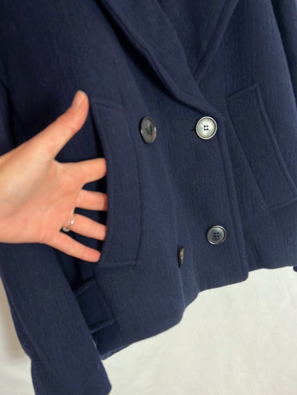 ZARA. Chaqueta lana azul doble botonadura . T XS( s/m)