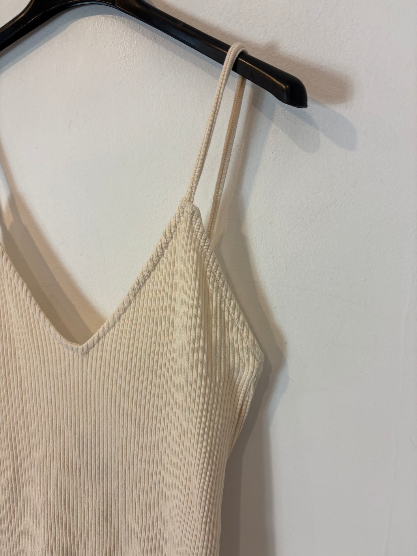 ZARA. Vestido beige doble textura T.s
