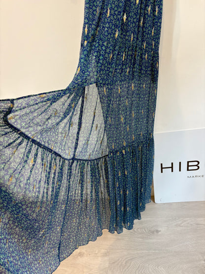 BA&SH. Vestido azul largo seda