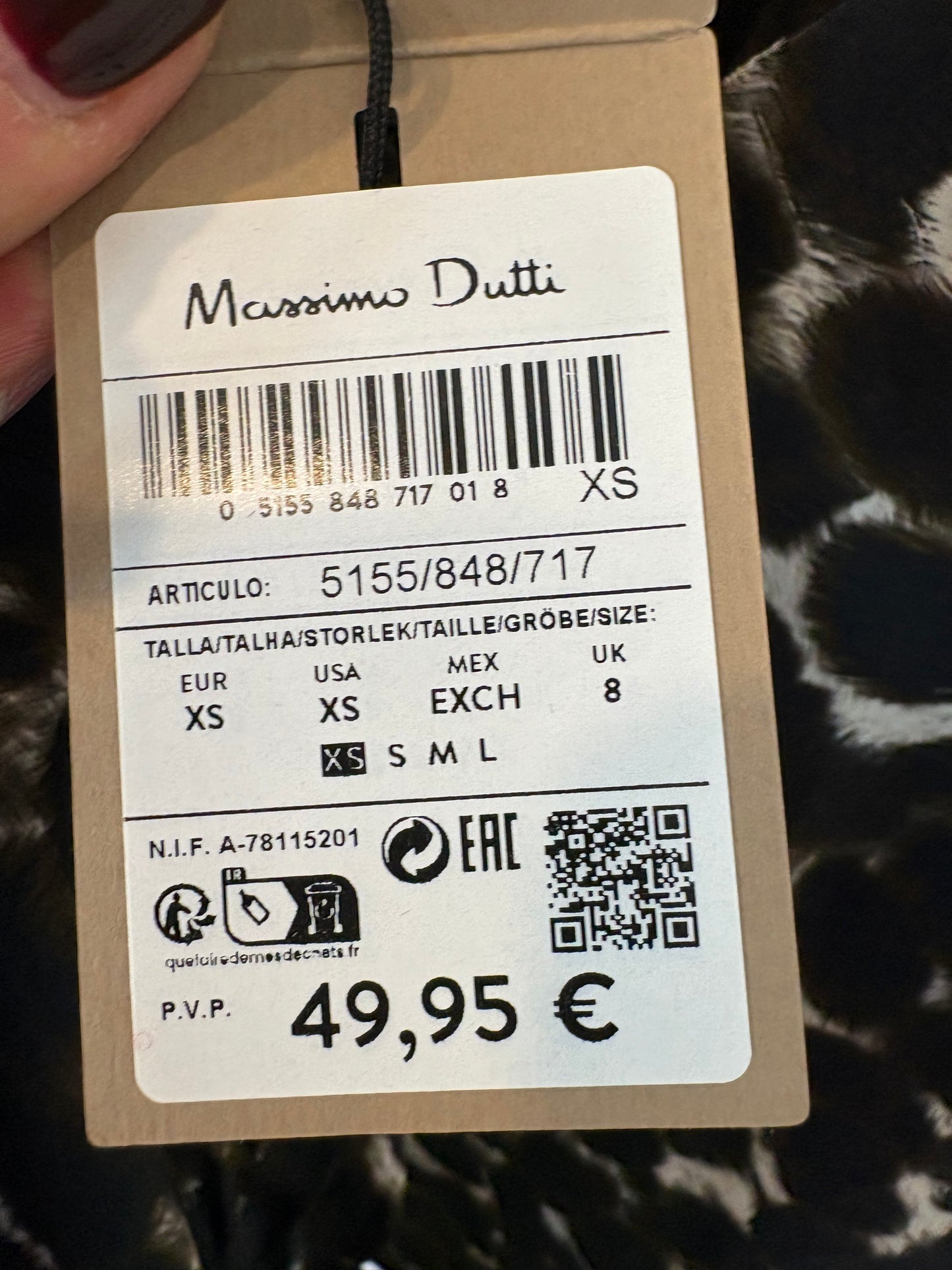 MASSIMO DUTTI. Printed top and skirt set. Size XS/S