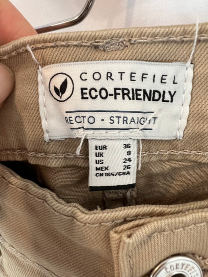 CORTEFIEL. Dark beige straight-leg denim. Size 36