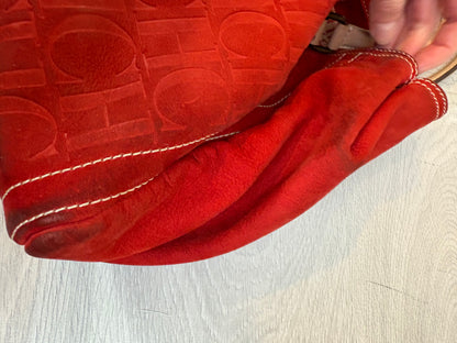 CAROLINA HERRERA. Bolso piel rojo