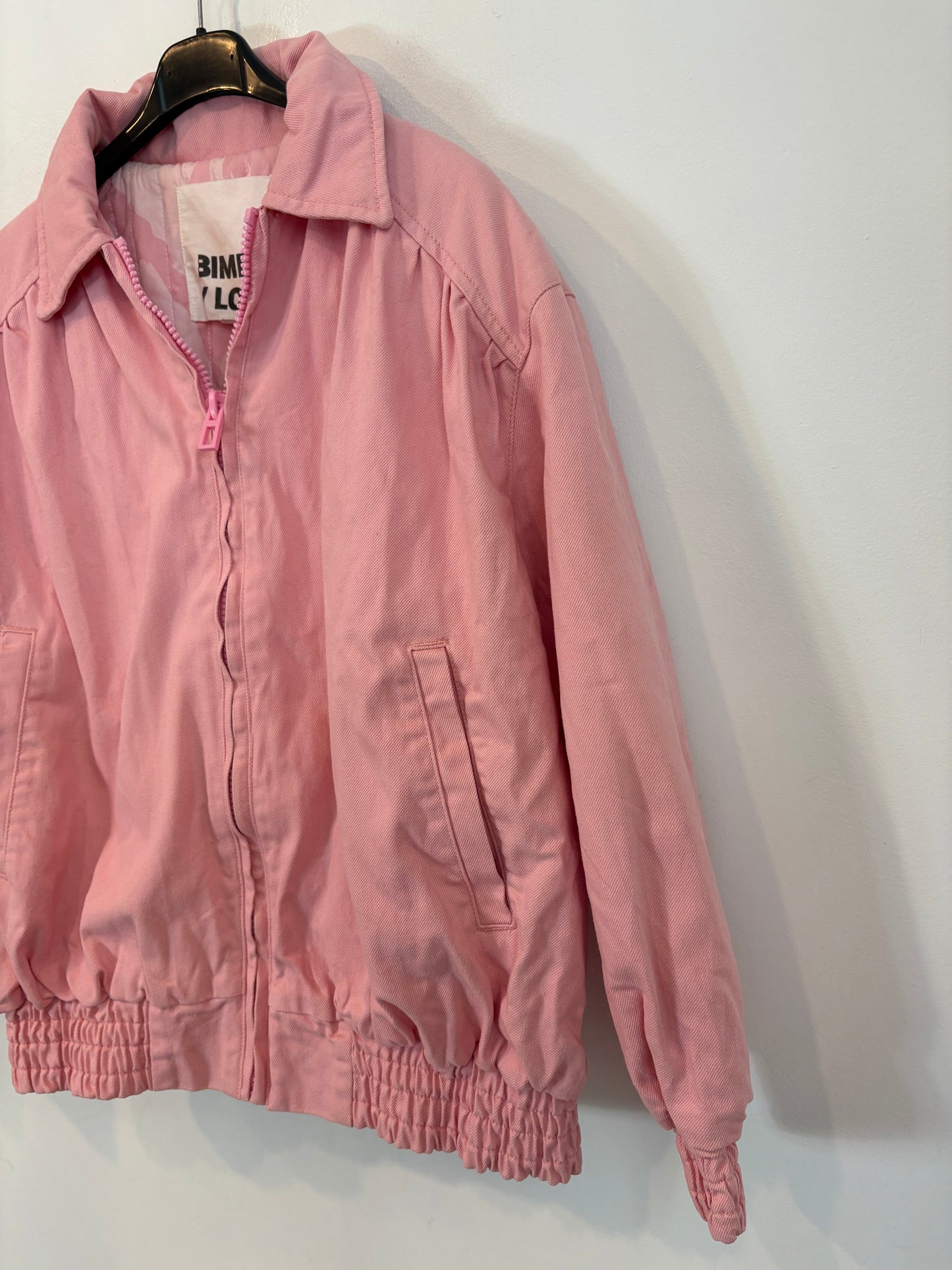 BIMBA Y LOLA. Pink quilted denim jacket. TS