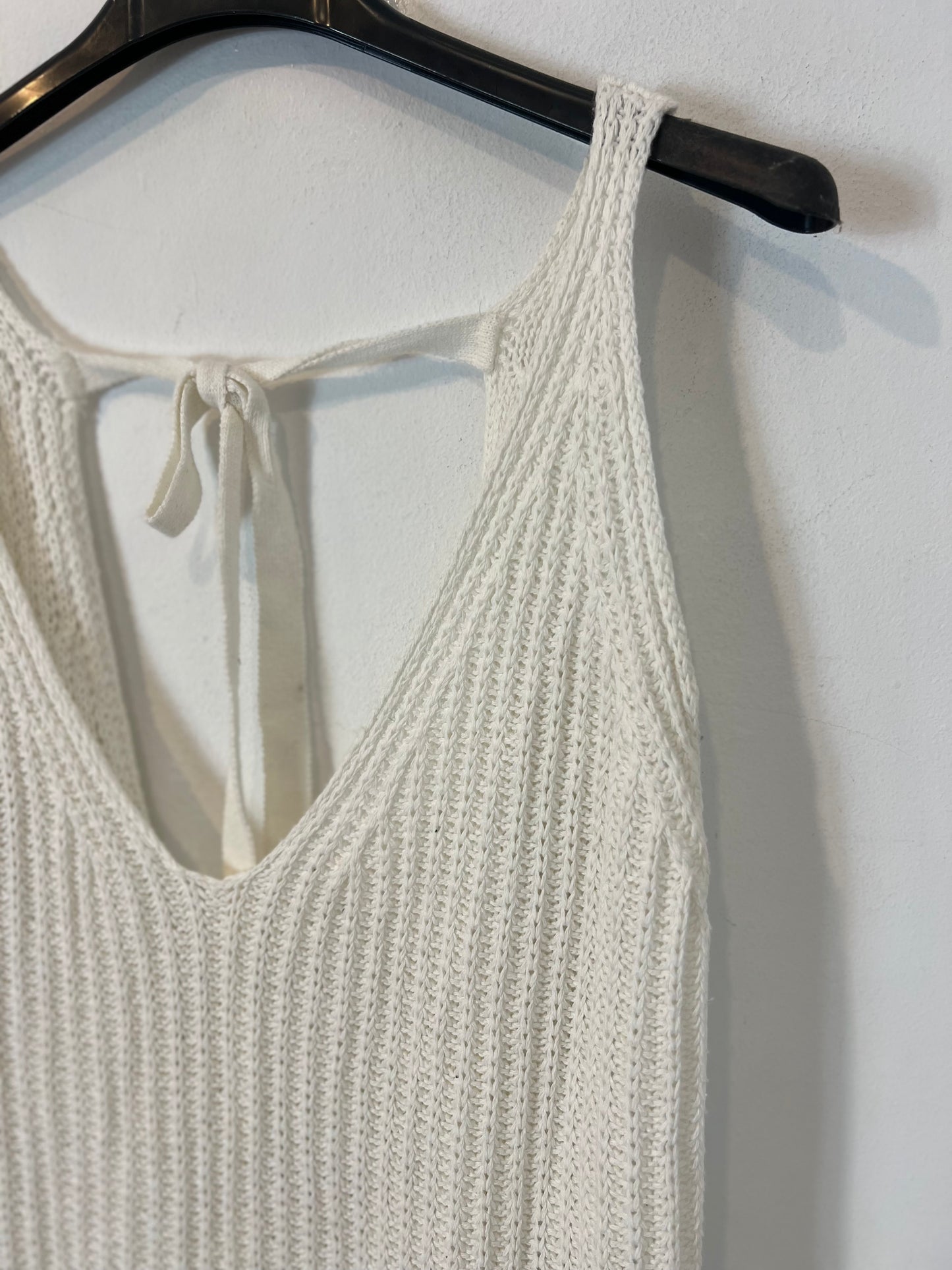 SYSTEMACTION. Vestido punto blanco T. S