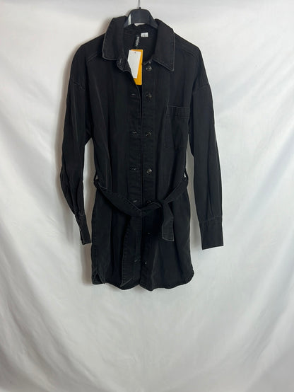 H&amp;M.Black denim dress/overshirt TS