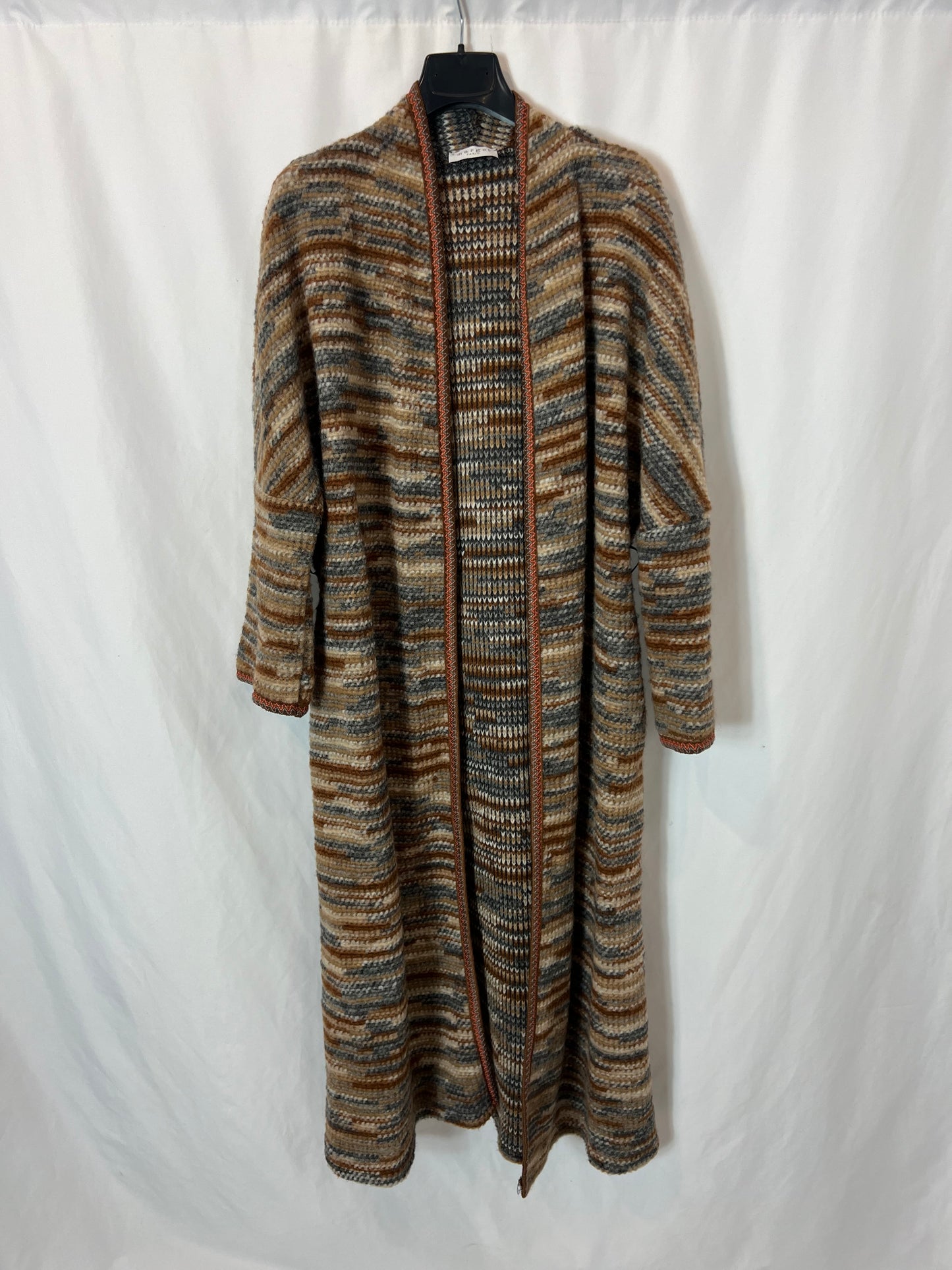 MARGOT. Chaqueta larga punto tonos tierra. T 12 (M/L)