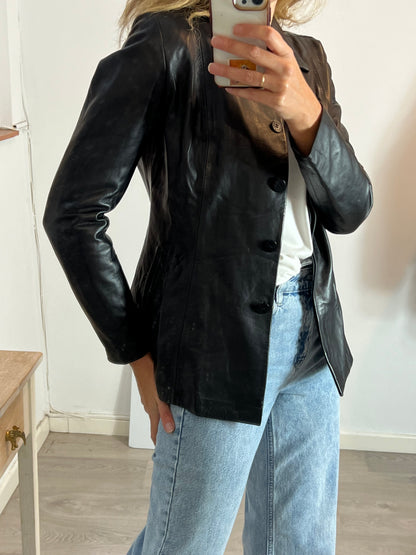 ALFARO. Vintage black leather jacket. TM