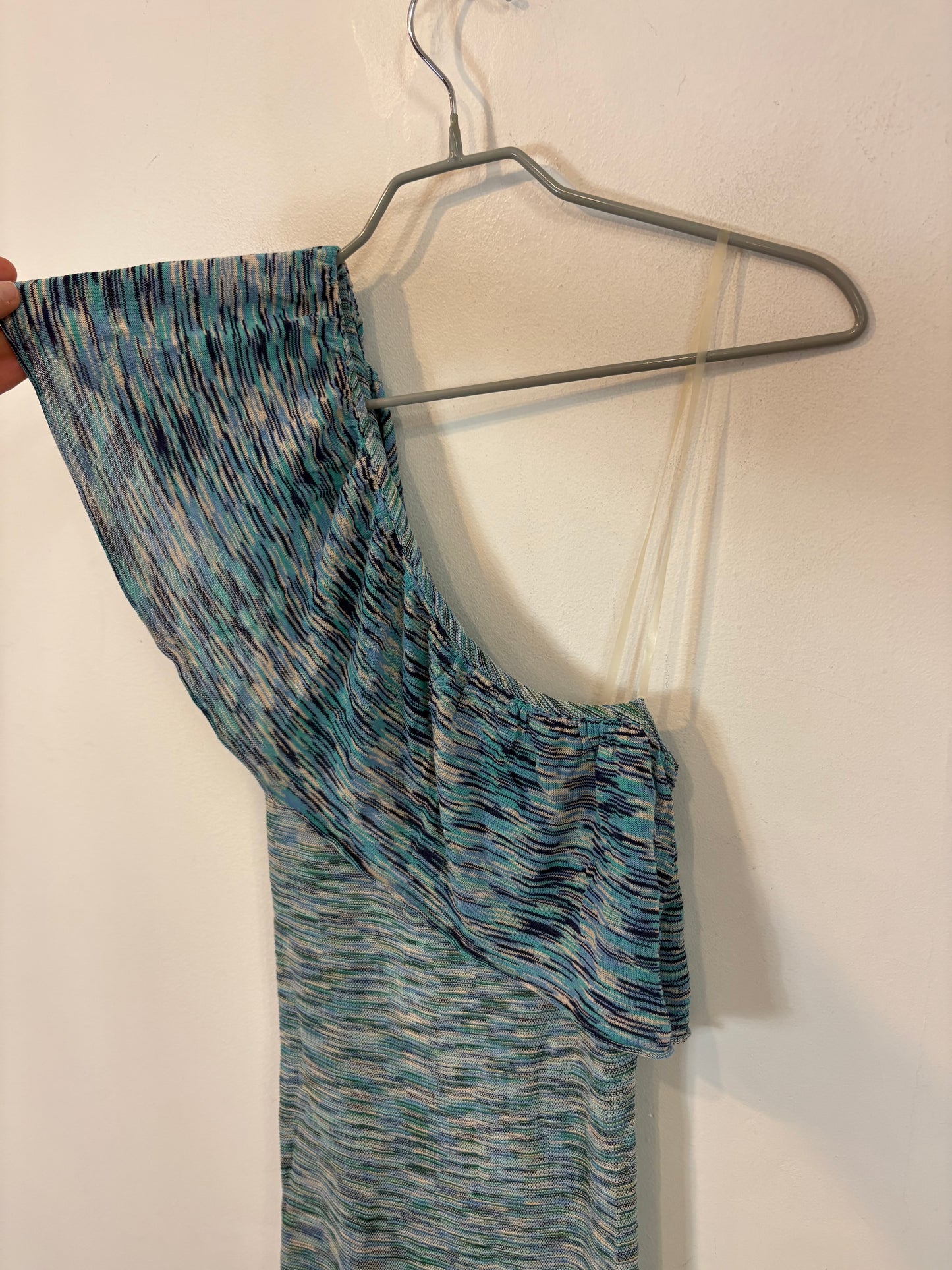 MAJE. Vestido hilo asimétrico azules
