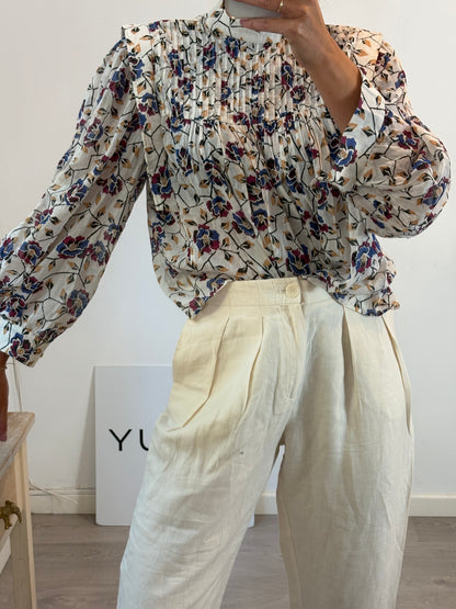 ISABEL ETOILÉ MARANT. Blusa blanca flores T.36