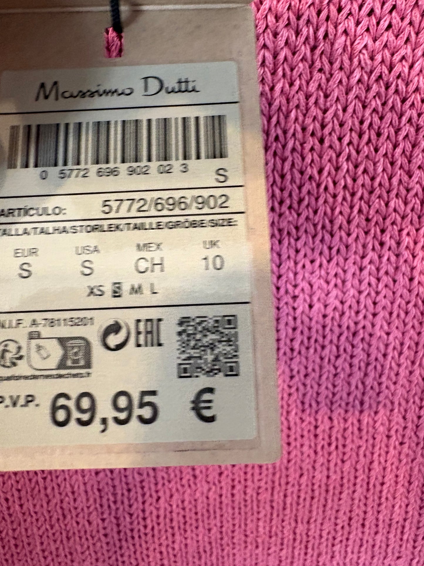 MASSIMO DUTTI. Top rosa halter