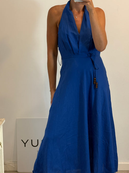 ZARA. Vertido azul al cuello T.m