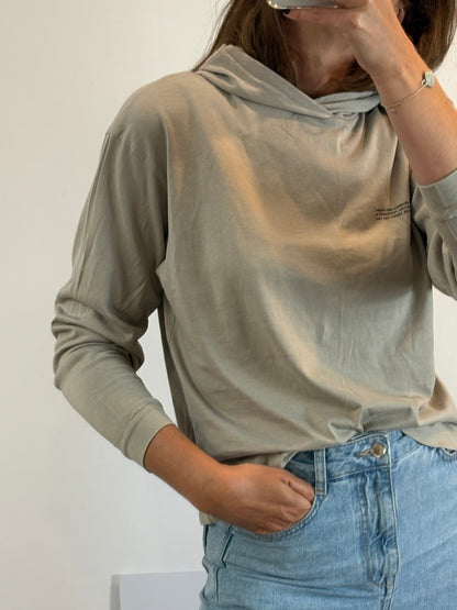 PANGAIA. Thin beige letter sweatshirt. T.S.