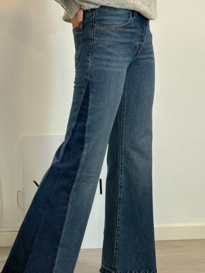 BA&SH. Denim bicolor flare