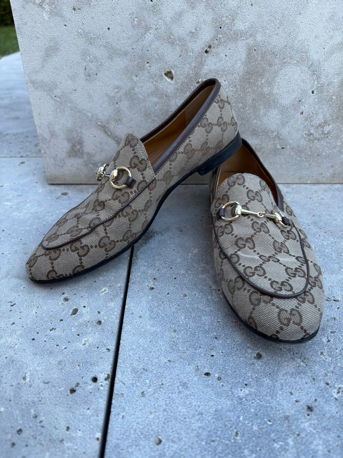 GUCCI. Mocasines lona Jordean. T 38