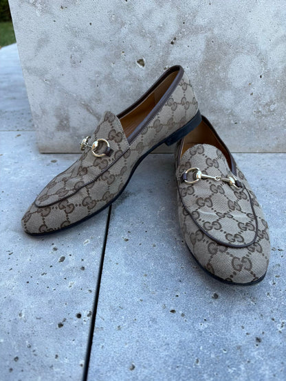 GUCCI. Mocasines lona Jordean. T 38