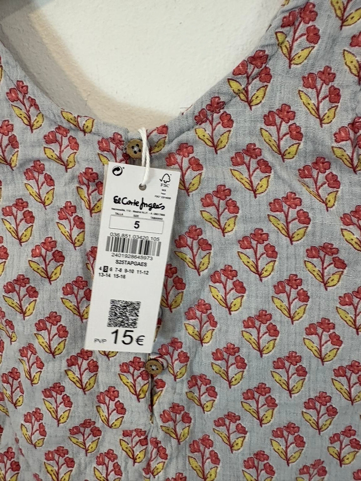 Mono niña estampado algodón T 5 años