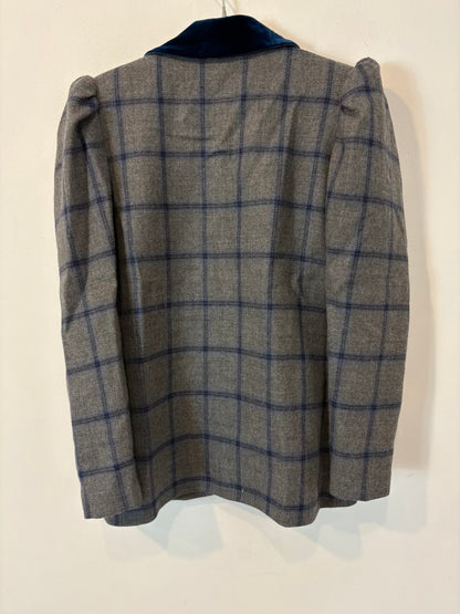 VANDERWILDE. Chaqueta lana y terciopelo tonos azules