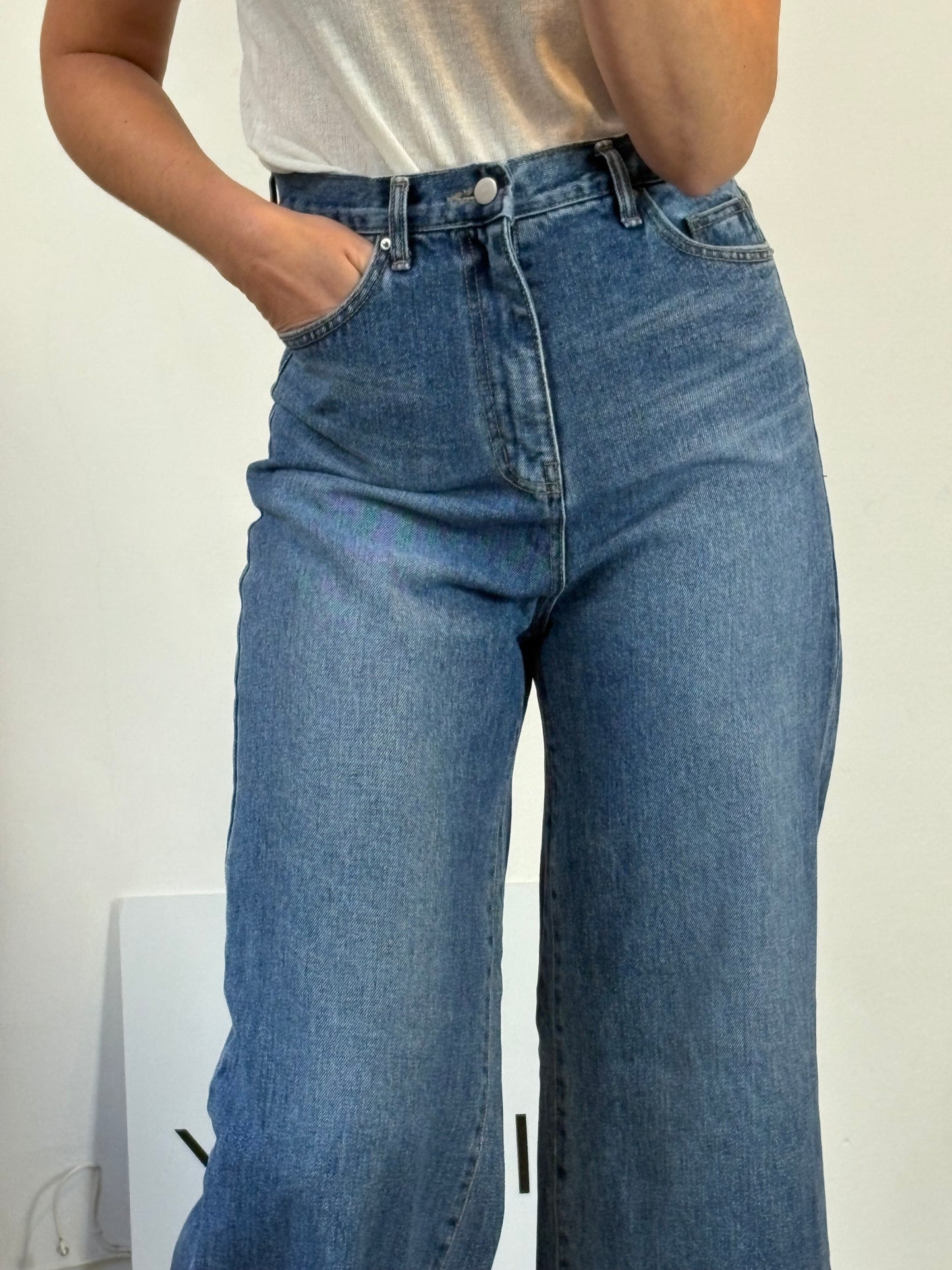 ZARA. Flowy green trousers T.xs