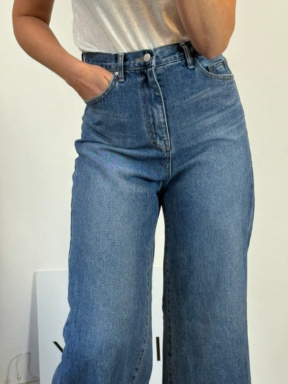 ZARA. Flowy green trousers T.xs