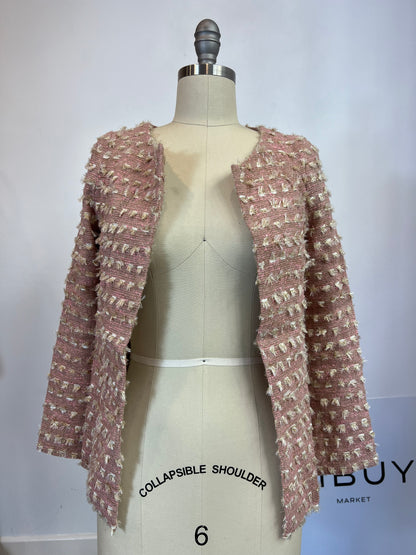 DAVID CHRISTIAN. Chaqueta tweed flecos T.34