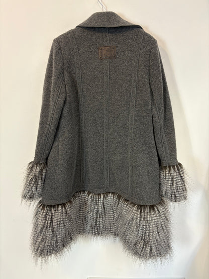 MAROLA. Mustard textured wool skirt. S/M