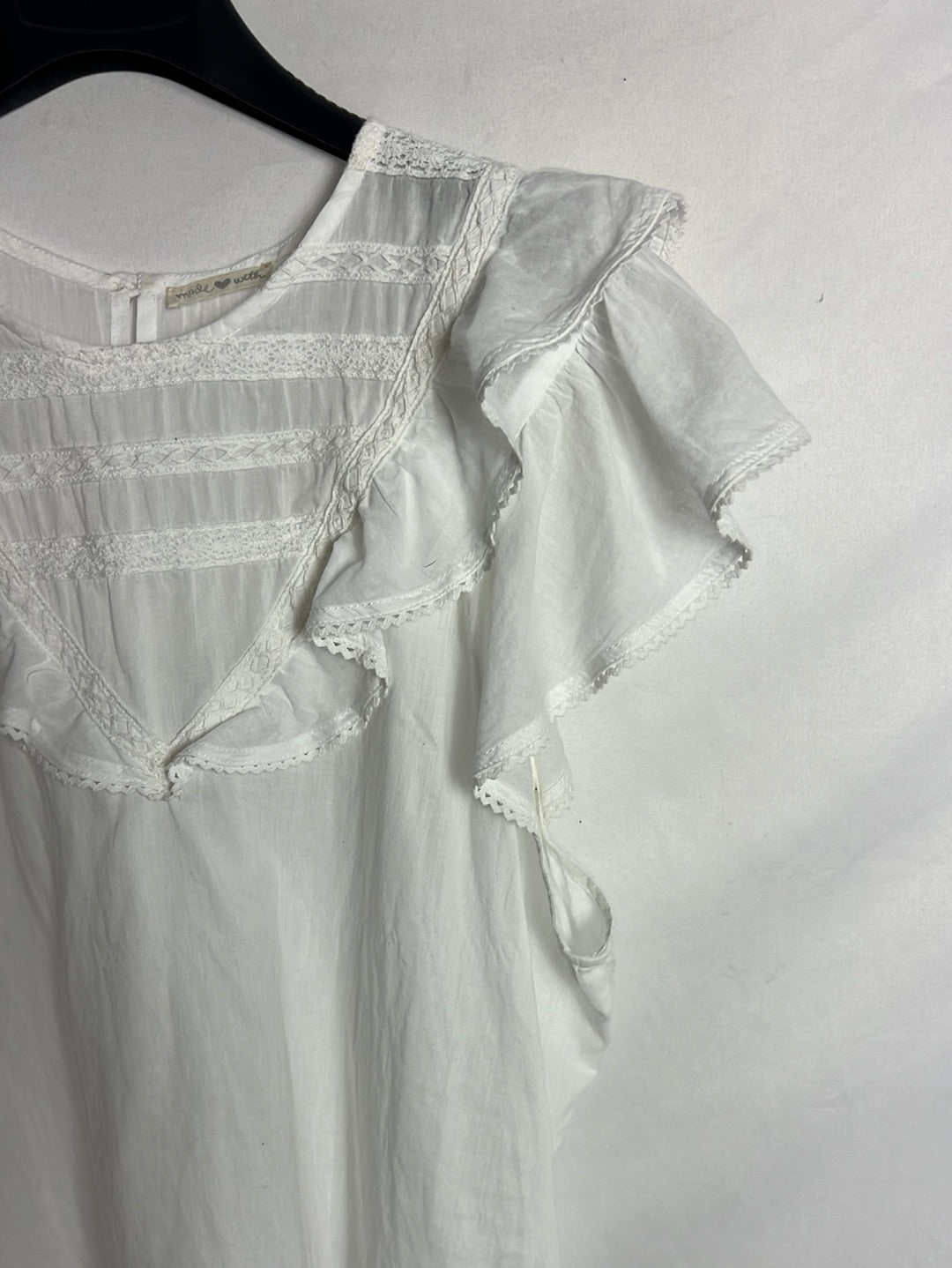 OTRAS. Blusa manga corta encaje. T M