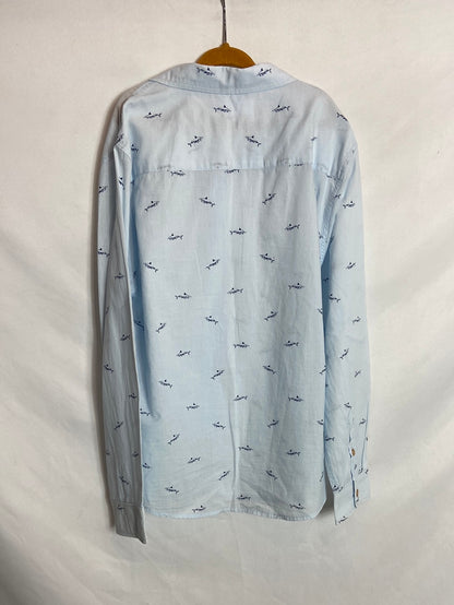 ZARA. Blue shark shirt, size 10.