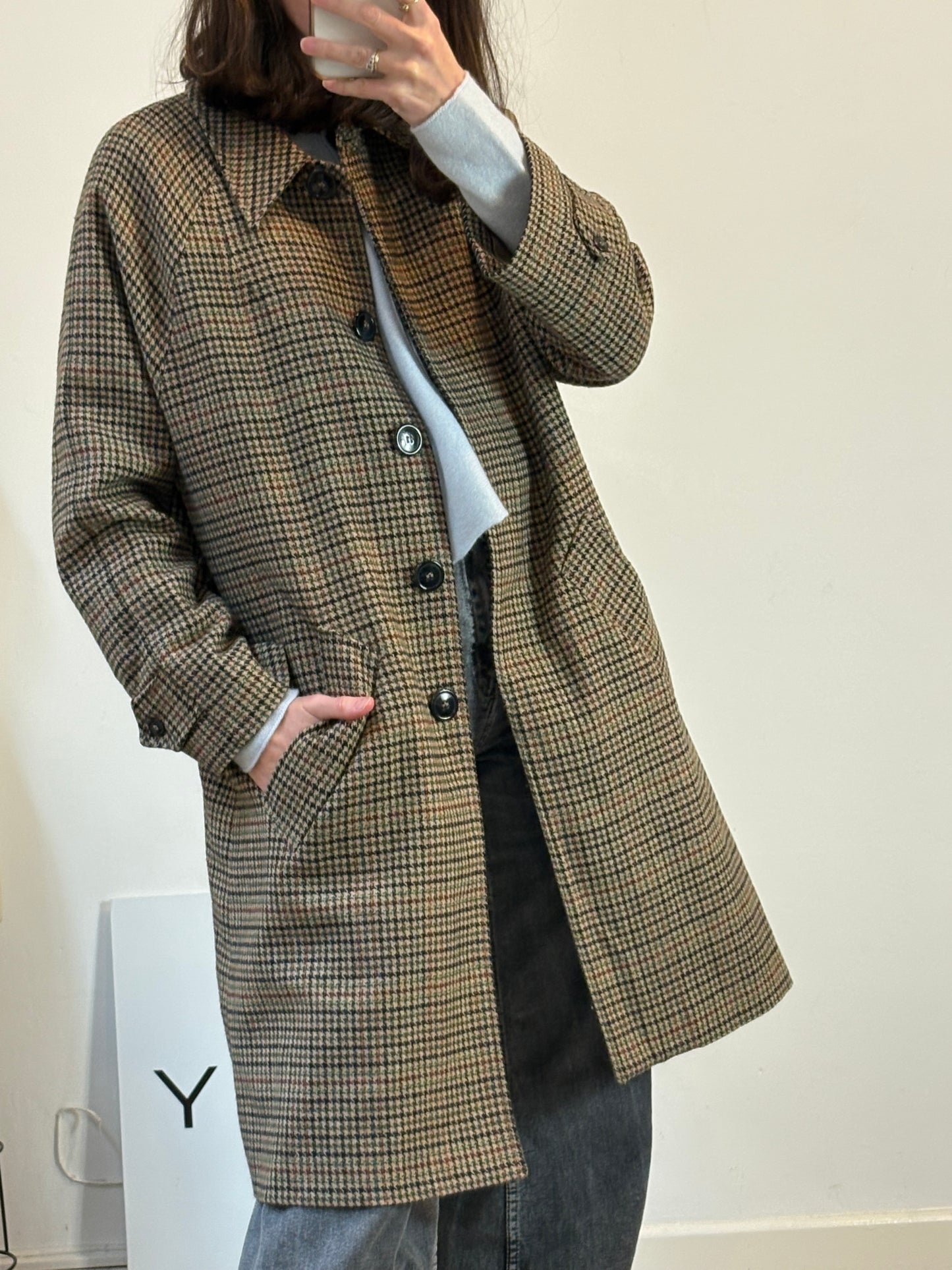 SKETCH CONCEPT. Abrigo pata de gallo con lana