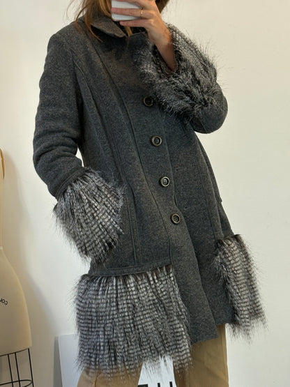 MAROLA. Mustard textured wool skirt. S/M