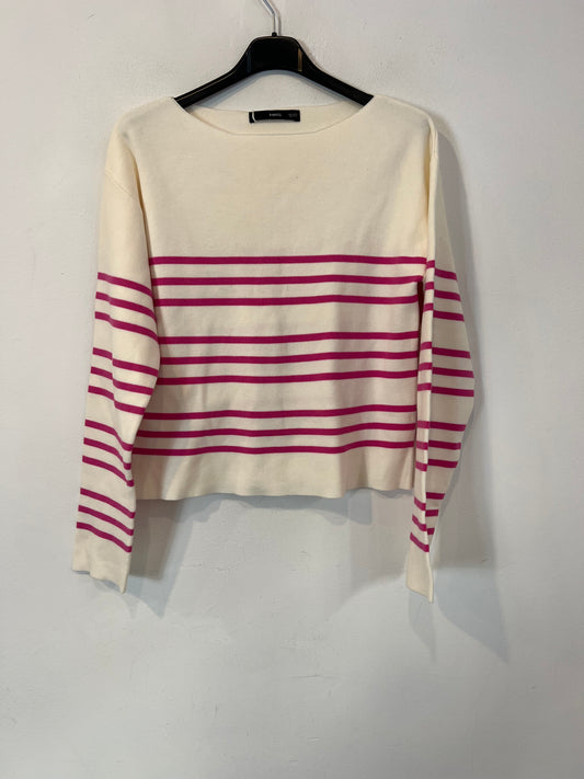 MANGO. Jersey blanco rayas