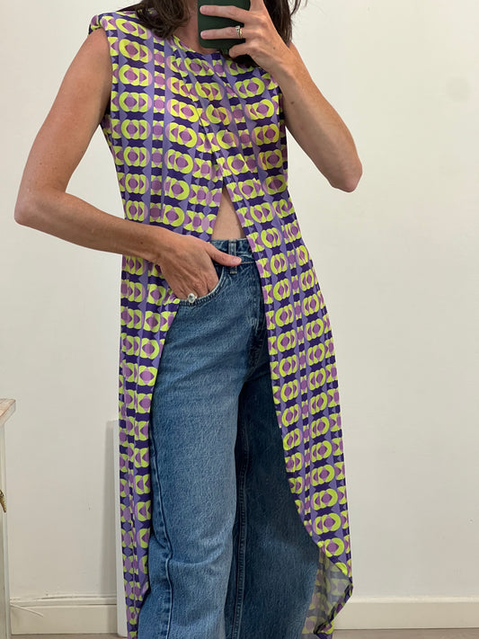 OTRAS. Top largo cruzado estampado. T S