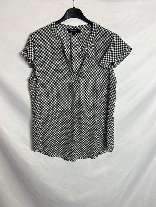 CORTEFIEL. Top gasa cuadros vichy. T M