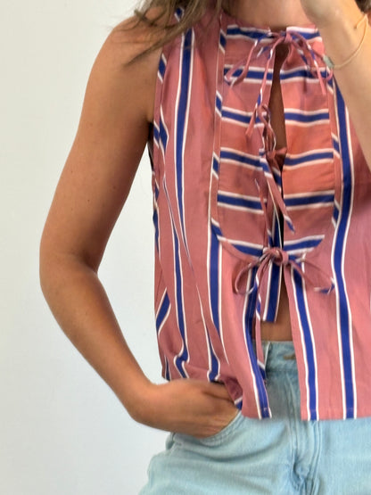 HIMBA. Total look top y pantalón rayas. T S