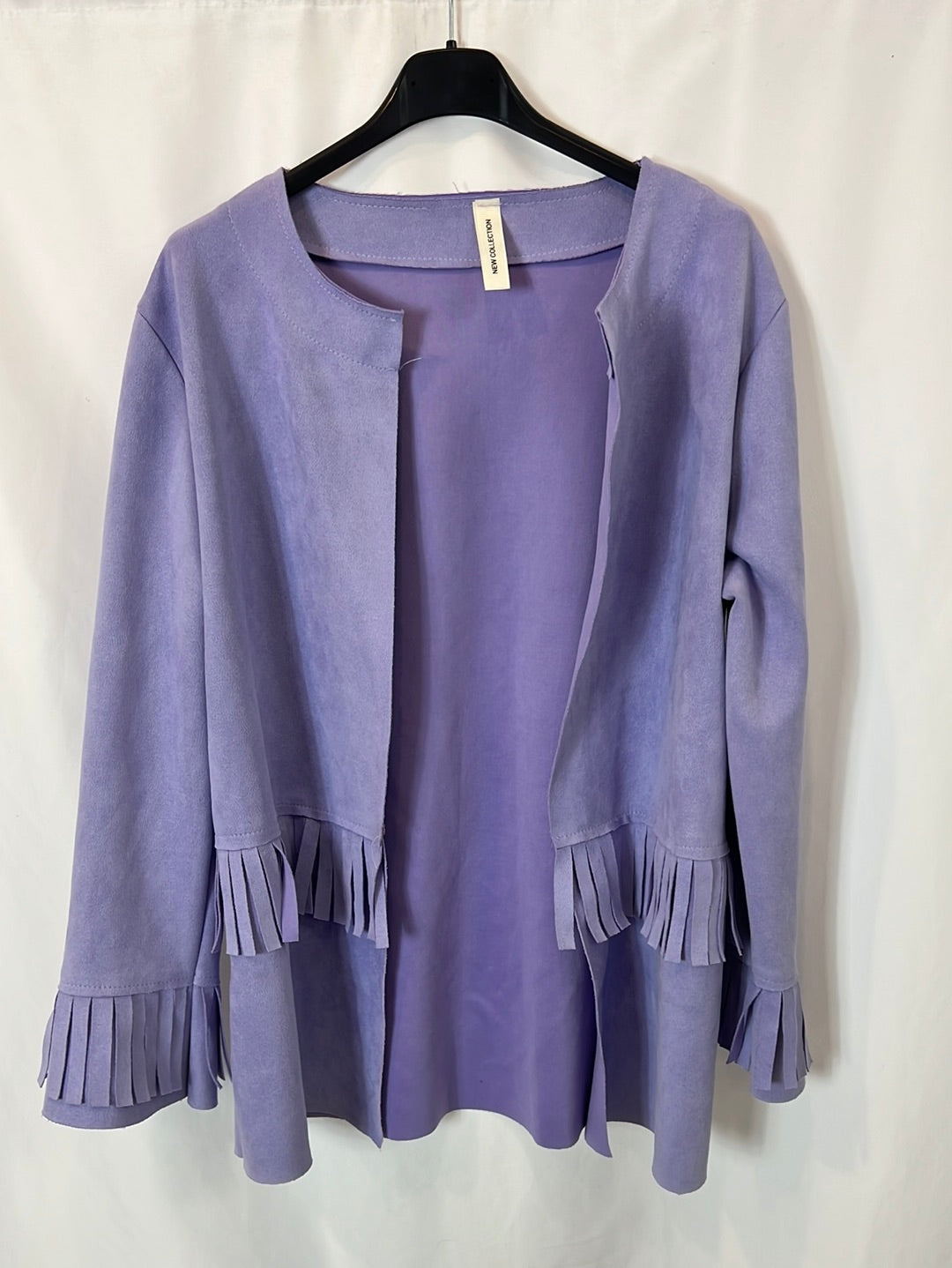 OTRAS. Chaqueta malva flecos T L
