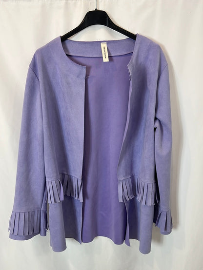 OTRAS. Chaqueta malva flecos T L